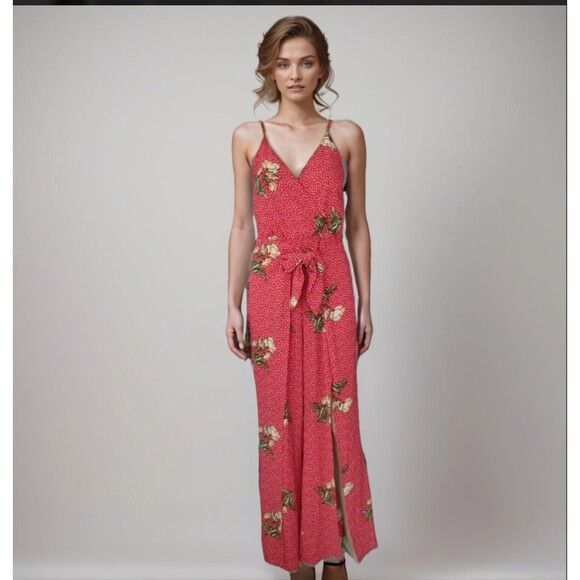 Socialite Wrap Jumpsuit Sz S Floral Bohemian Summer Resort Feminine - Picture 1 of 10